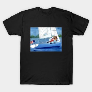 All Female Regatta Crew Watercolor Painting T-Shirt